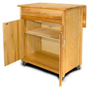 Mid-Size Two Door Kitchen Cart with Drop Leaf On Caster's 51533-51536 - Kitchen Furniture Company