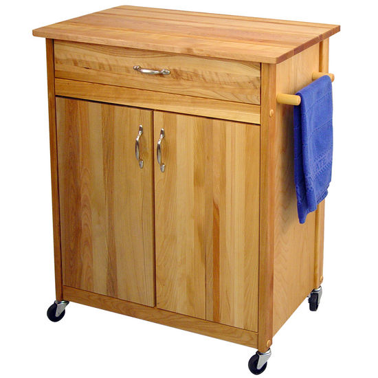 Mid-Size Two Door Kitchen Cart with Drop Leaf On Caster's 51533-51536 - Kitchen Furniture Company