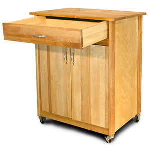 Mid-Size Two Door Kitchen Cart with Drop Leaf On Caster's 51533-51536 - Kitchen Furniture Company