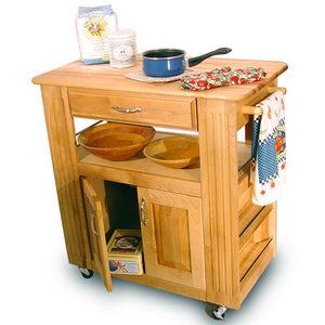 Heart-Of-The-Kitchen Natural Wood Kitchen Cart with Storage 1544-15445 - Kitchen Furniture Company