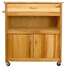 Load image into Gallery viewer, Natural Kitchen Cart With Durable Butcher Block Top Rolling Casters 51575 - Kitchen Furniture Company