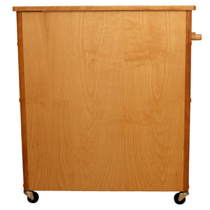 Natural Kitchen Cart With Durable Butcher Block Top Rolling Casters 51575 - Kitchen Furniture Company