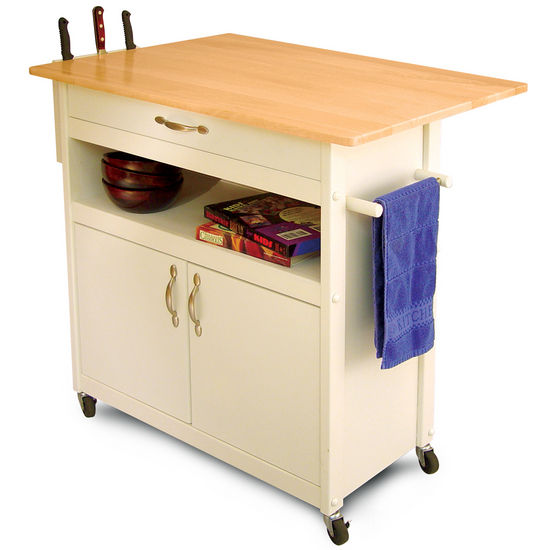 Professional Chef's Workstation All Natural Wood Rolling Cart Butcher –  Kitchen Furniture Company