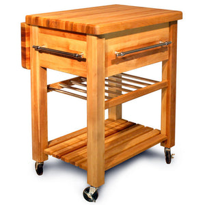 Portable Rolling Kitchen Work Center with Drop Leaf and Wine Rack 2008 - Kitchen Furniture Company