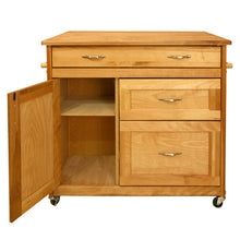 Load image into Gallery viewer, Butcher Block Kitchen Island with Deep Drawers Locking Casters 1521 15218 - Kitchen Furniture Company