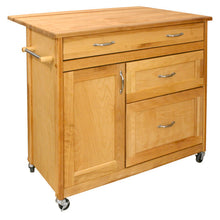 Load image into Gallery viewer, Butcher Block Kitchen Island with Deep Drawers Locking Casters 1521 15218 - Kitchen Furniture Company