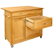 Load image into Gallery viewer, Butcher Block Kitchen Island with Deep Drawers Locking Casters 1521 15218 - Kitchen Furniture Company