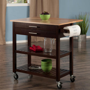 Mobile Kitchen Cart Island w/Leaf Extension WS-40826 - Kitchen Furniture Company