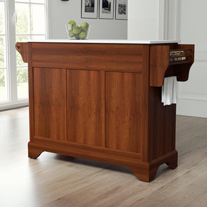 Lafayette Cherry Full Size Kitchen Island/Cart with Granite Top - Kitchen Furniture Company