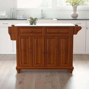 Cambridge Cherry Full Size Kitchen Island/Cart with Granite Top - Kitchen Furniture Company