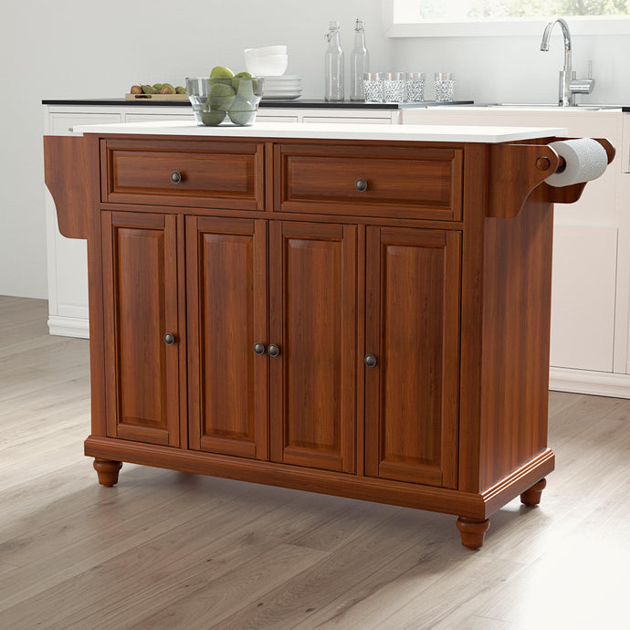 Cambridge Cherry Full Size Kitchen Island/Cart with Granite Top - Kitchen Furniture Company