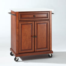 Load image into Gallery viewer, Cherry Portable Kitchen Cart with Granite Top Sturdy Casters - Kitchen Furniture Company