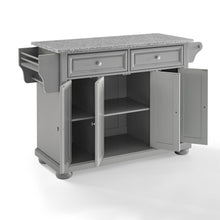 Load image into Gallery viewer, Gray Kitchen Island with Granite Top Three Adjustable Shelves 30203AGY - Kitchen Furniture Company