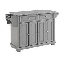 Load image into Gallery viewer, Gray Kitchen Island with Granite Top Three Adjustable Shelves 30203AGY - Kitchen Furniture Company