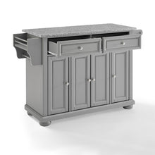 Load image into Gallery viewer, Gray Kitchen Island with Granite Top Three Adjustable Shelves 30203AGY - Kitchen Furniture Company
