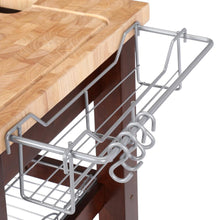 Load image into Gallery viewer, All Natural Espresso Personal Chef&#39;s Prep Station W/ Wired Rack Storage 1226 - Kitchen Furniture Company