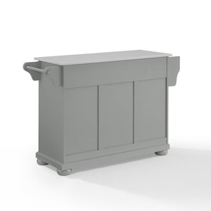 Gray Kitchen Island with Granite Top Three Adjustable Shelves 30205AGY - Kitchen Furniture Company