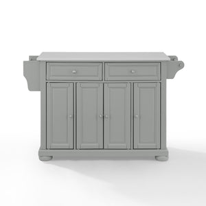 Gray Kitchen Island with Granite Top Three Adjustable Shelves 30205AGY - Kitchen Furniture Company