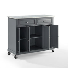 Load image into Gallery viewer, Gray Kitchen Cart with Paper Marble Finish Sturdy Caster&#39;s KF30043EGY - Kitchen Furniture Company