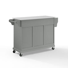 Load image into Gallery viewer, Full Size Gray Kitchen Cart with White Granite Top Sturdy Casters - Kitchen Furniture Company