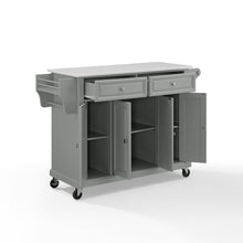 Load image into Gallery viewer, Full Size Gray Kitchen Cart with White Granite Top Sturdy Casters - Kitchen Furniture Company