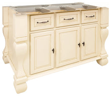 Load image into Gallery viewer, Antique White Jeffrey Alexander 54&quot; Kitchen Island with Hard Maple Edge Grain Butcher Block Top - Kitchen Island Company