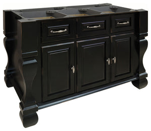 Distressed Black Jeffrey Alexander 54" Kitchen Island with Hard Maple Edge Grain Butcher Block Top - Kitchen Island Company