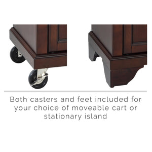 Lafayette Mahogany Portable Kitchen Island/Cart with Granite Top - Kitchen Furniture Company