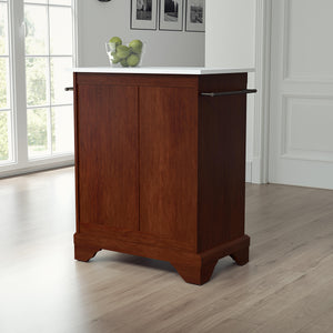 Lafayette Mahogany Portable Kitchen Island/Cart with Granite Top - Kitchen Furniture Company