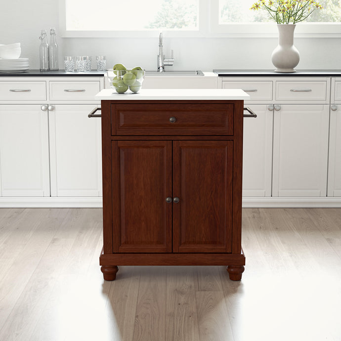 Cambridge Mahogany Portable Kitchen Cart/Island with Granite Top - Kitchen Furniture Company