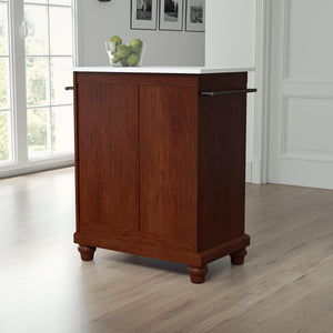 Cambridge Mahogany Portable Kitchen Cart/Island with Granite Top - Kitchen Furniture Company