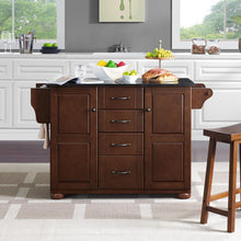 Load image into Gallery viewer, Eleanor Mahogany Kitchen Island with Ample Storage and Black Granite Top - Kitchen Furniture Company