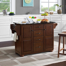Load image into Gallery viewer, Eleanor Mahogany Kitchen Island with Ample Storage and Black Granite Top - Kitchen Furniture Company