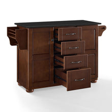 Load image into Gallery viewer, Eleanor Mahogany Kitchen Island with Ample Storage and Black Granite Top - Kitchen Furniture Company