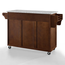Load image into Gallery viewer, Rolling Eleanor Mahogany Kitchen Island with Ample Storage and Granite Top - Kitchen Furniture Company