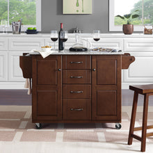 Load image into Gallery viewer, Rolling Eleanor Mahogany Kitchen Island with Ample Storage and Granite Top - Kitchen Furniture Company