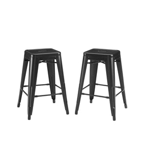 French 3Pc Island & 2 Piece Stool Set Matte Black Large Storage Shelves 13032 - Kitchen Furniture Company