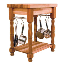 Load image into Gallery viewer, 2 1/2 inch Thick Butcher Block Table w/ Hanging S Hooks 1471 - Kitchen Furniture Company