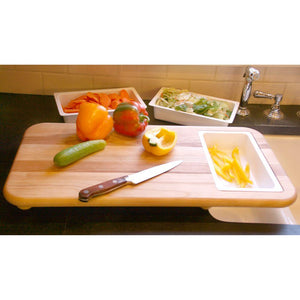 Hardwood Cutting Board with Cut 'n' Catch Removable Tray 1337 - Kitchen Island Company