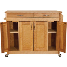 Load image into Gallery viewer, Full Size Natural Kitchen Cart with Butcher Block Top and Locking Casters 53220 - Kitchen Furniture Company