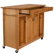 Load image into Gallery viewer, Full Size Natural Kitchen Cart with Butcher Block Top and Locking Casters 53220 - Kitchen Furniture Company