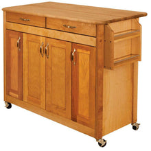 Load image into Gallery viewer, Full Size Natural Kitchen Cart with Butcher Block Top and Locking Casters 53220 - Kitchen Furniture Company