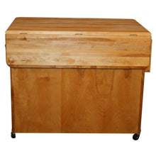 Load image into Gallery viewer, Natural Kitchen Cart With Butcher Block Top and Locking Caster&#39;s 54238 - Kitchen Furniture Company