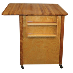 Natural Kitchen Cart With Butcher Block Top and Locking Caster's 54238 - Kitchen Furniture Company