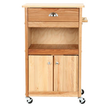 Load image into Gallery viewer, Natural Wood Kitchen Cart with Storage and Casters 1569 - Kitchen Furniture Company