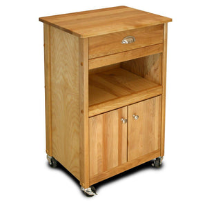 Natural Wood Kitchen Cart with Storage and Casters 1569 - Kitchen Furniture Company