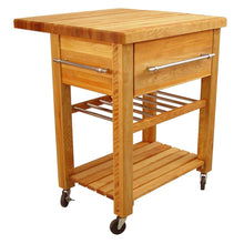 Load image into Gallery viewer, Portable Rolling Kitchen Work Center with Drop Leaf and Wine Rack 2008 - Kitchen Furniture Company
