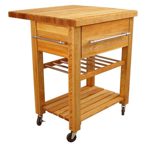 Portable Rolling Kitchen Work Center with Drop Leaf and Wine Rack 2008 - Kitchen Furniture Company