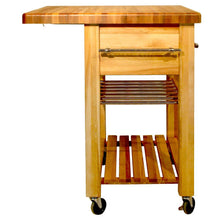 Load image into Gallery viewer, Portable Rolling Kitchen Work Center with Drop Leaf and Wine Rack 2008 - Kitchen Furniture Company