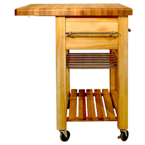 Portable Rolling Kitchen Work Center with Drop Leaf and Wine Rack 2008 - Kitchen Furniture Company